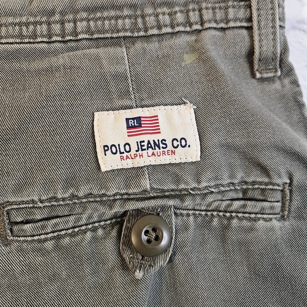 Polo Ralph Lauren Cargo men’s green shorts Size 38 Utility Grunge Y2k - Picture 4 of 7